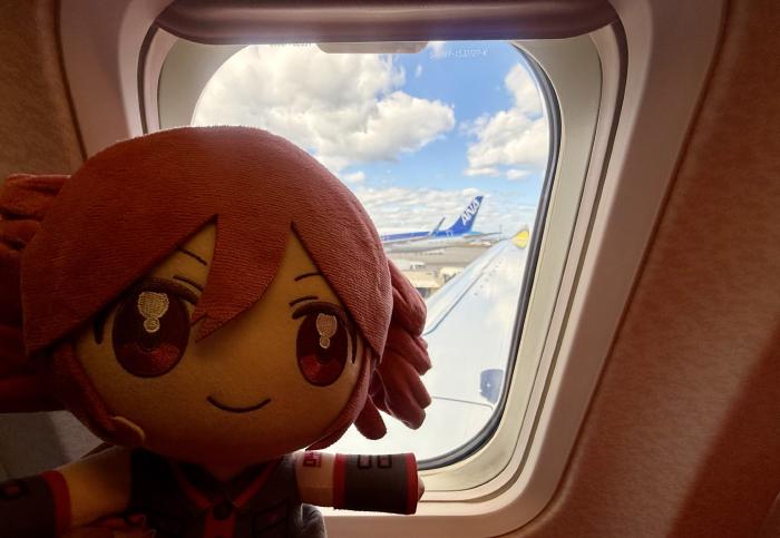 機内でテトさんと