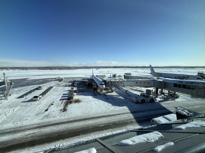 除雪が進んだ駐機場