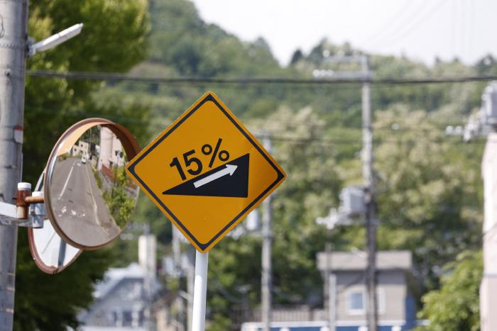 勾配15％の坂道