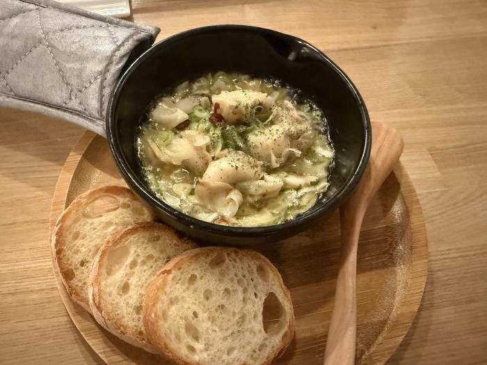 夕食のつぶ貝