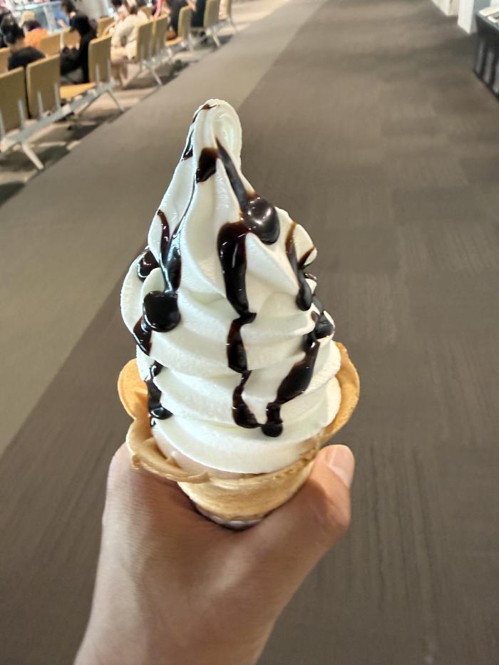 出発前のソフトクリーム
