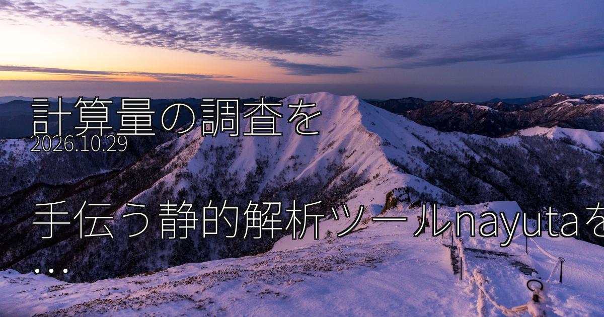 計算量の調査を手伝う静的解析ツールnayutaを作った