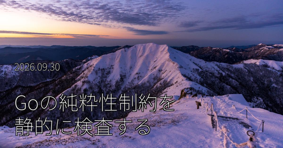Goにおける明示的な純粋性制約の静的検査: mikotoの設計と検証
